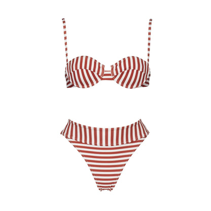 2026 New 2Pcs Solid Swimsuit Bandeau Biquini Sexy Bikini Women Swimwear Push Up Swim Suits Female Sarong Bathingsuit Beachwear