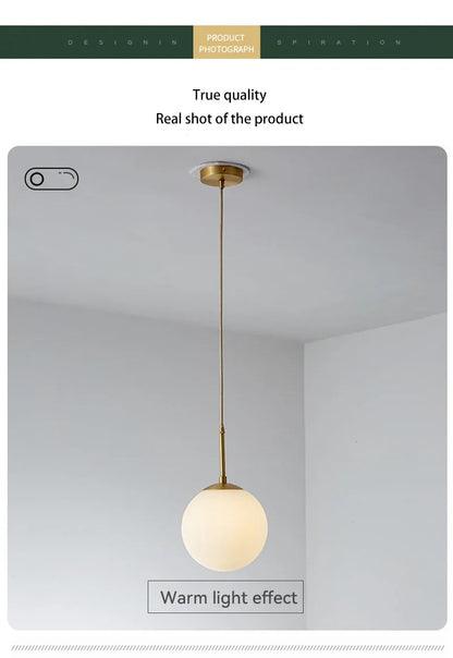 LED Glass Ball Pendant Lamp Nordic Chandelier Lights Home Indoor Dining Room Restaurant Bar Table Decor Hanging Suspension Lamp