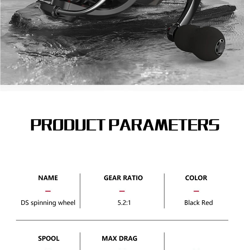 Left/Right Interchangeable Spinning Fishing Reel 5.2:1 Gear Ratio Metal Bearing Fishing Wheel Baitcasting Reel Carp Fishing