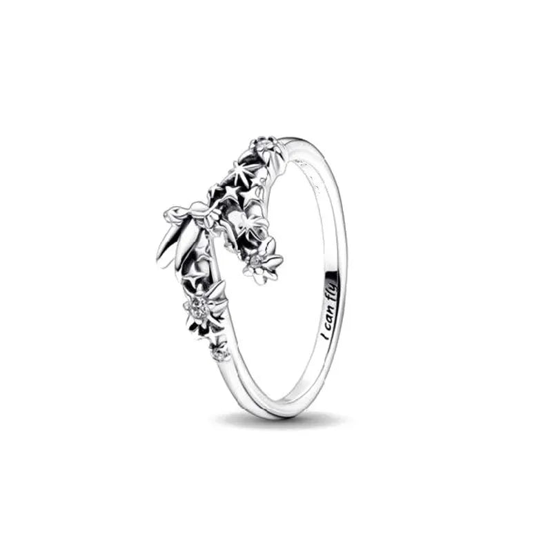 European New 925 Silver Heart-Shaped,Floral,Square Ring Suitable for Exquisite High-Quality Jewelry for Women at Wedding Parties