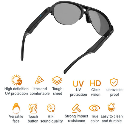 Smart F06 Glasses Wireless Bluetooth Sunglasses Built-in Microphone Speakers Touch Bluetooth 5.3 Glasses Can Listen To Music Cal