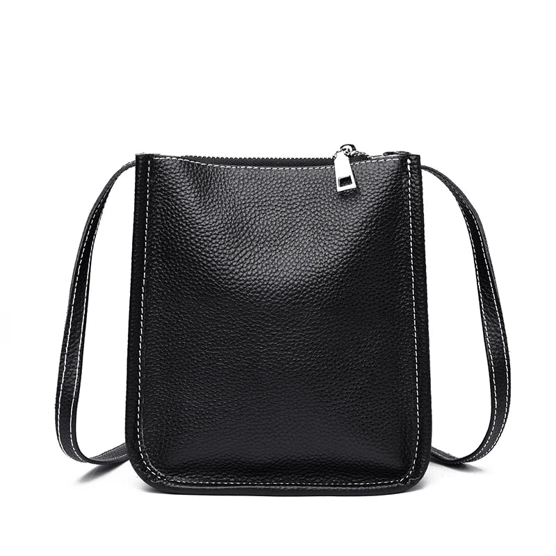 High Quality Genuine Leather Crossbody Bag for Women Vintage Cowhide Leather Shoulder Bag Small Luxury Designer Satchel Handbags
