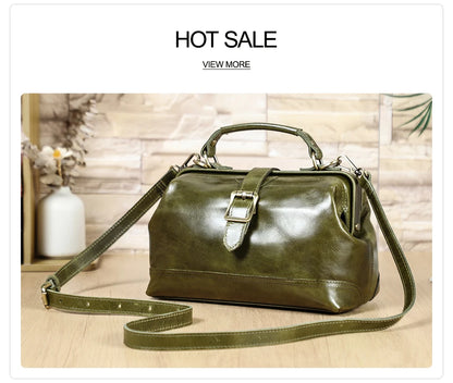 CONTACT'S Genuine Leather Sling Shoulder Bags for Women Luxury Designer Tote Bag Women‘s Bag Handbag Fashion Ladies’ Doctor Bag