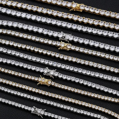 D VVS1 Moissanite Tennis Necklace 2-6MM 925 Sterling Silver Classics for Women Exquisite Jewelry Simulated Diamond Necklaces