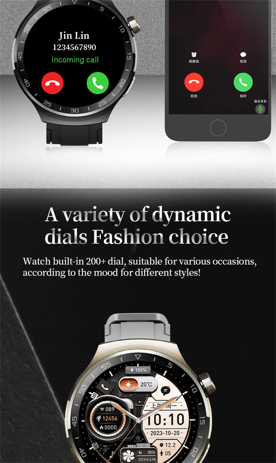 New Watch 5 Pro for Men Smart Watch Bluetooth Call Sports Fitness Men's Wristwatch Heart Rate Monitor Waterproof Smartwatch Hw12