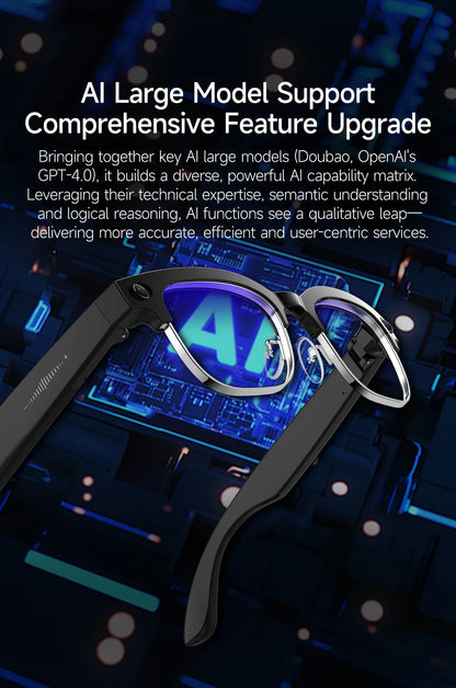 2026 New AI Smart Glasses AI Translation 8MP HD Camera 4K Shooting Bluetooth Call Recording Music Smart Sunglasses For Men Women