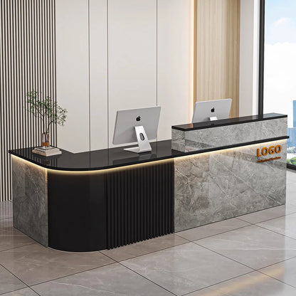 Customized Cashier Podium Counter Reception Desk Small Reception Desk For Salon Bancone Per Negozio Office Furniture