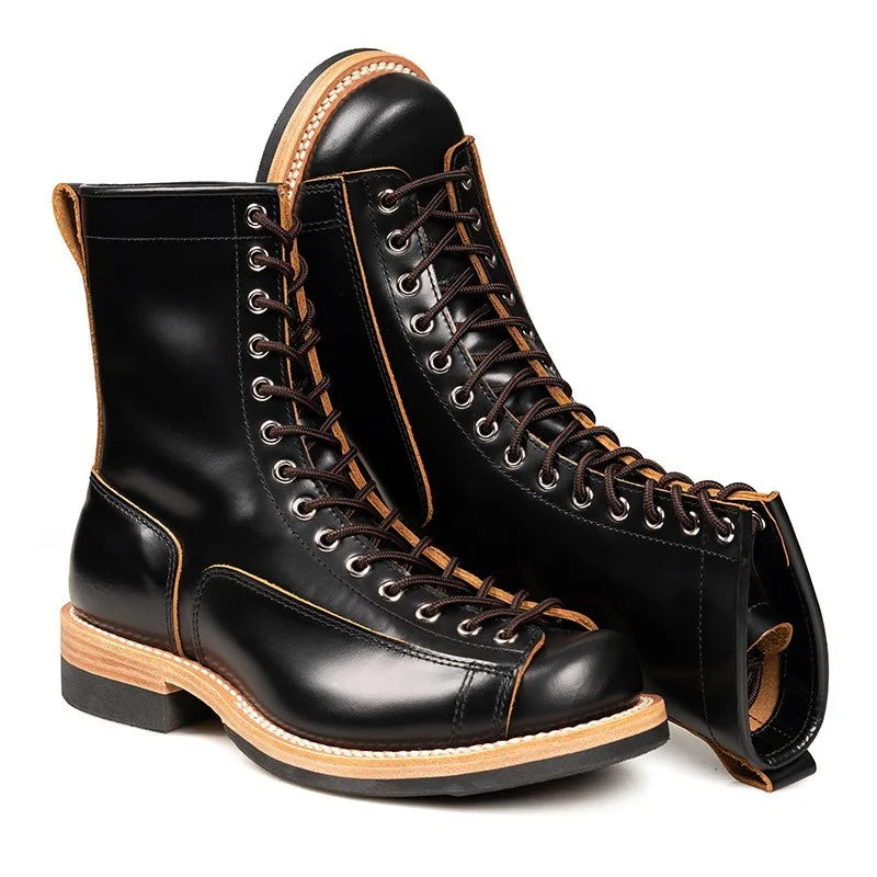 Motorcycle Boots Waterproof  Genuine Leather High-quality Off-Road Moto Boot Motorbike Higth-Top Shoes Botas De Motociclista Men