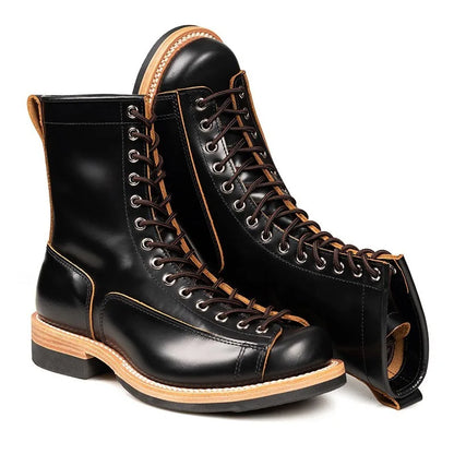 Motorcycle Boots Waterproof  Genuine Leather High-quality Off-Road Moto Boot Motorbike Higth-Top Shoes Botas De Motociclista Men