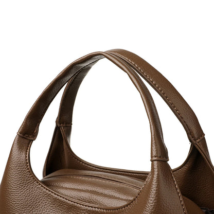 New Ladies Soft Leather Handbag Large Capacity Single Shoulder Bag Retro Solid Color Mom Bolsa Luxury Cross-Border Style Bags