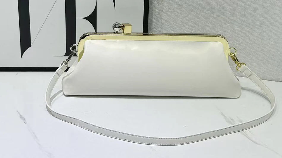 Women Long Armpits Clutch Bag With Removable Shoulder Strap Fashionable Party Bag Luxury Designer Clip Handbag Purses For Ladies