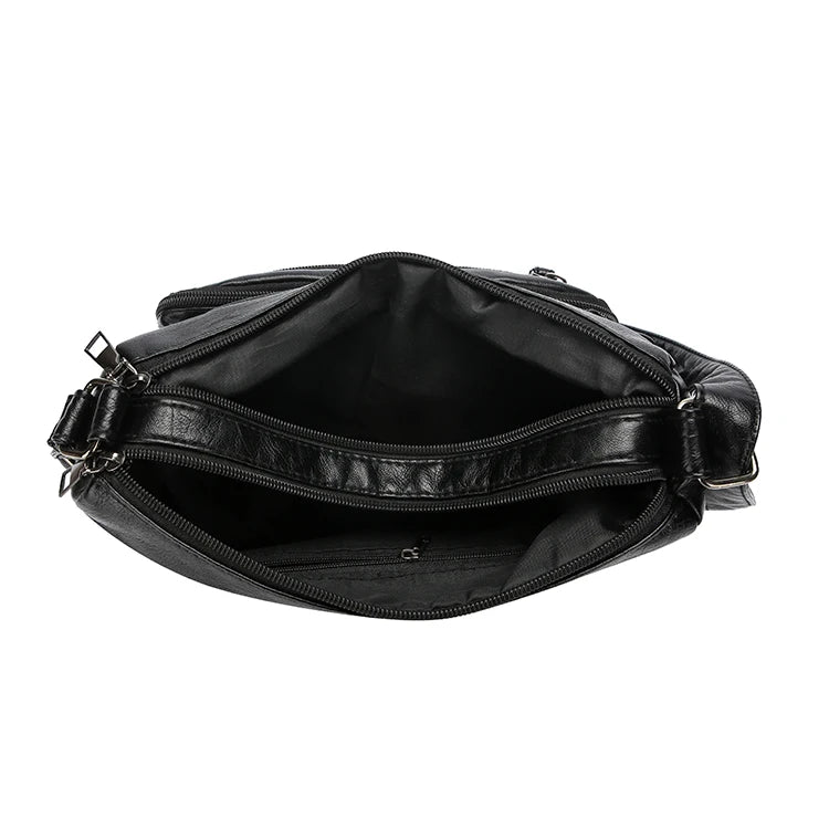 Women's Crossbody Bag, Synthetic Leather Shoulder Bag with Adjustable Shoulder Straps, Lightweight Multi Pocket Bag with Zipper