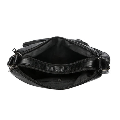 Women's Crossbody Bag, Synthetic Leather Shoulder Bag with Adjustable Shoulder Straps, Lightweight Multi Pocket Bag with Zipper