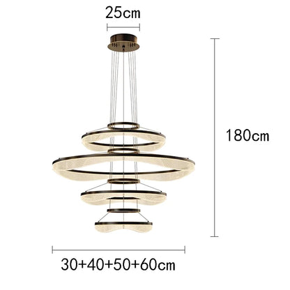 Modern ring stairs led lights pendant light lamps for living room led Chandeliers for dining room hanging light indoor lighting