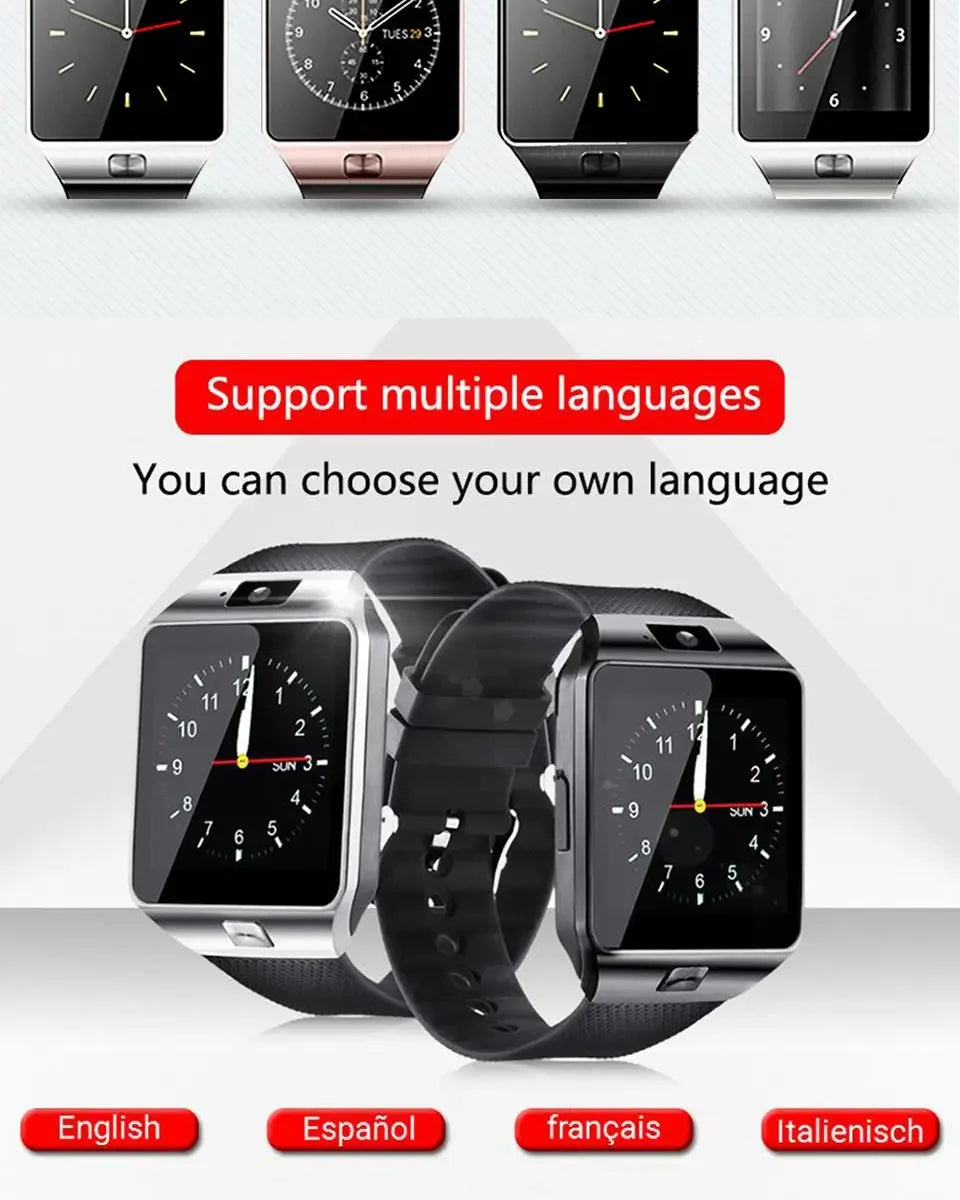 New Watches Mens 2025 Sport Watch Electronic Clock Support TF SIM Card Camera SMS Call Women Smartwatch for Android Phone