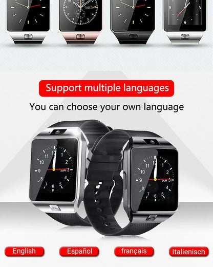 New Watches Mens 2025 Sport Watch Electronic Clock Support TF SIM Card Camera SMS Call Women Smartwatch for Android Phone
