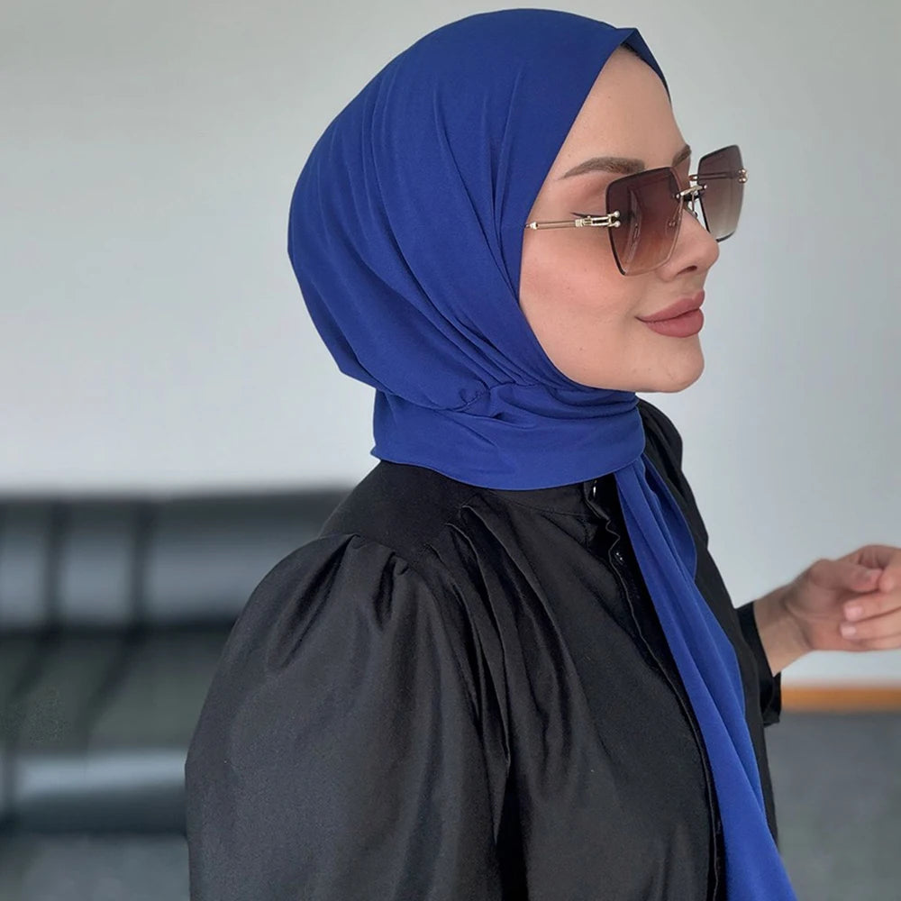 Instant Hijab with Button Ready to Wear Muslim Women Scarf Full Cover Head Wraps Islam Turban Caps Turbante Mujer