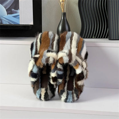 Slippers Shoes for Women 2026 Flat Real Fur Mink Slippers Soft Indoor Women's Slippers Flip Flops Woman Luxury Designer Shoes