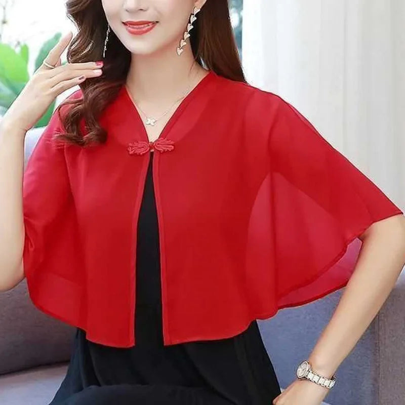 Summer Women's Sun Protection Clothing Super Thin Small Coat New Chiffon Shawl Tops Breathable Sunscreen Cardigan Chiffon Shawls