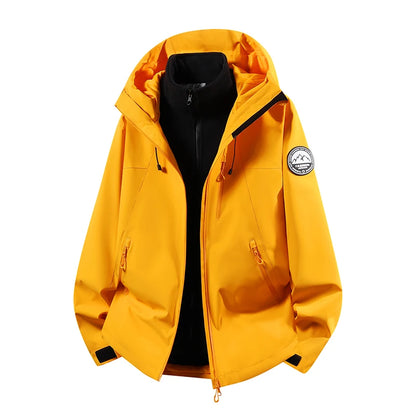 CHRLCK Men Women Hiking 3IN1 Jackets Waterproof Fleece Windproof Windbreaker Camping Climbing Trekking Outdoor Jacket Autumn