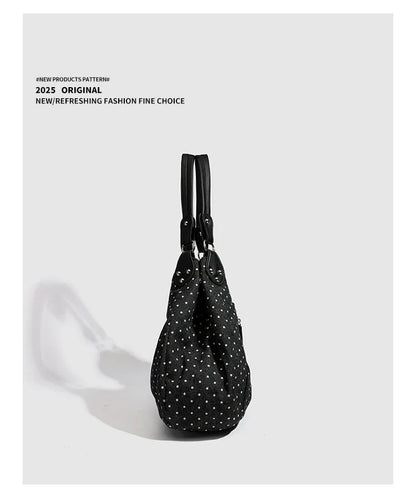 Fashionable Vintage Messenger Bags New Polka Dot Handbag Korean-style Large-capacity Tote Bags Versatile Comfortable Casual Bags