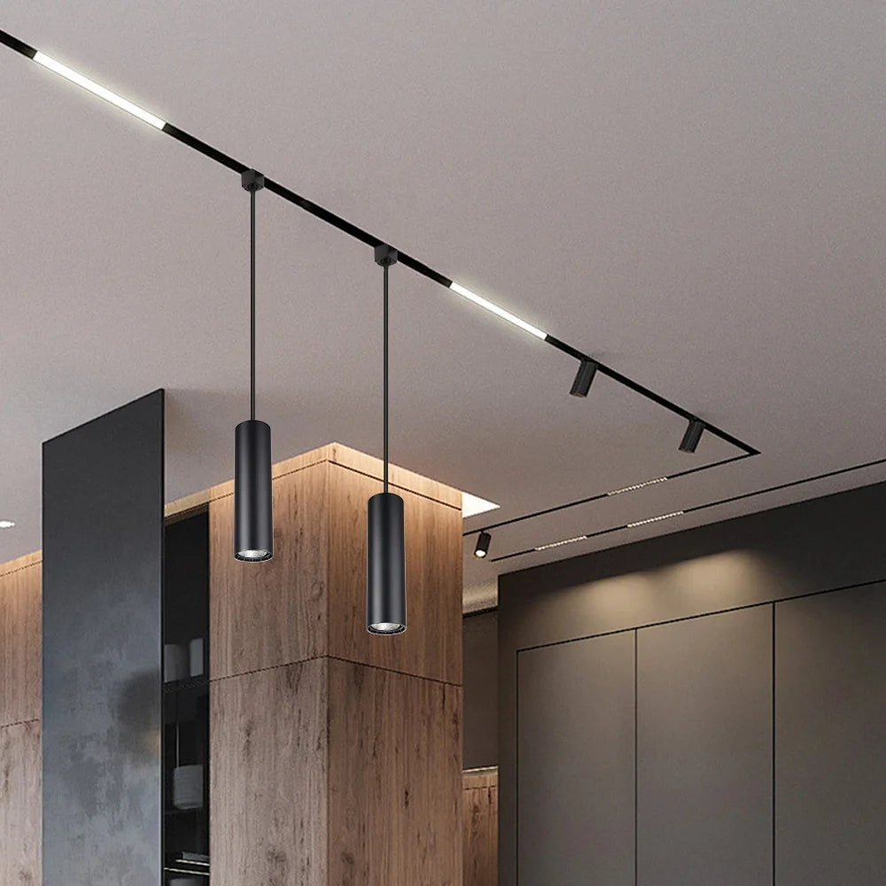 LED Track Pendant Lights 110-265V Chandelier Kitchen Led Ceiling Spotlight Dining Room Hanging Lamps For Living Room Home Decor