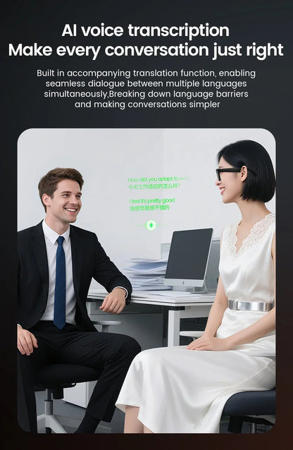 New Smart Glasses E02C Electrochromic Lenses 800W HD Camera AI Interaction Voice Assistant Simultaneous Translation Smartglasses