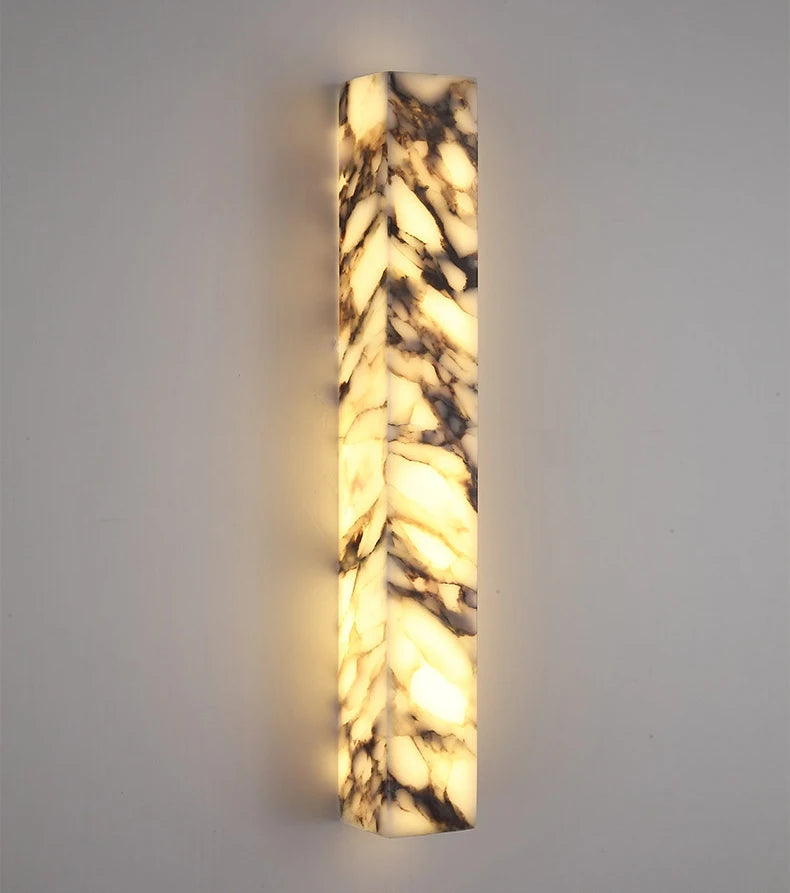 Cuboid Natural Marble Wall Lamp Art Design Dimmable Indoor Parlor Bedroom Stairs Bathroom Lighting