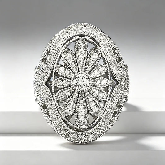 Luxury 18K white Solid Platinum PT950 certifid Full-cut moissanite ring handmade women's ring sets for womendesig