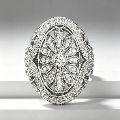 Luxury 18K white Solid Platinum PT950 certifid Full-cut moissanite ring handmade women's ring sets for womendesig
