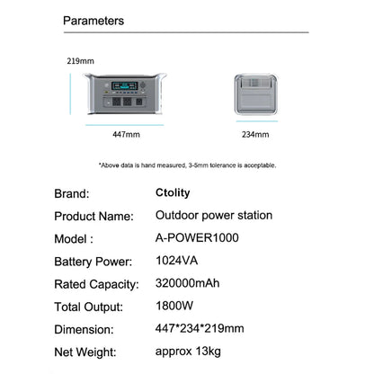 1800W Portable Power Station Peak 3600W One Hour Fast Full Charging Lifepo4 Battery Super Quality Ukraine Warehouse UPS Function