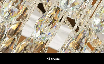 LED Modern Crystal Stainless Steel Round Dimmable RGB Chandelier Lighting Lamparas De Techo For Foyer Living Room Bedroom