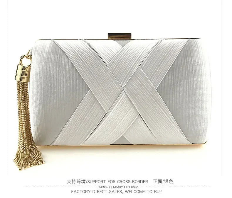 2024 New Fashion Women Evening Bags Tassel Ladies Clutch Purse Shoulder Chain Wedding Party Handbags Bags