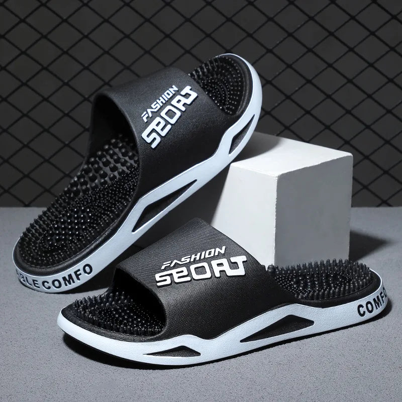 Couple massage slippers men's bathroom shower 2026 new acupoint foot therapy home indoor men's cool slippers summer