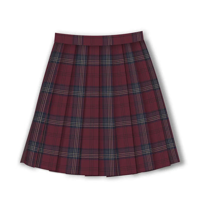 Cosplay School Uniform for Girls Japanese Students JK Uniform Short-sleeved shirt, Red Checked Skirts