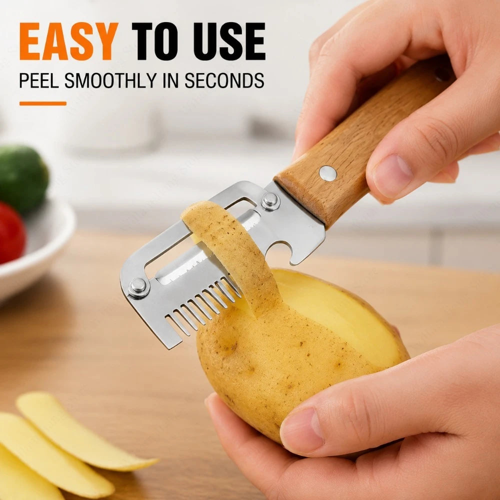 Kitchen Fruit Vegetable Processing Tool Peeler Stainless Steel Paring Knife Ergonomic Handle Portable Gadget for Daily Cooking