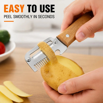 Kitchen Fruit Vegetable Processing Tool Peeler Stainless Steel Paring Knife Ergonomic Handle Portable Gadget for Daily Cooking