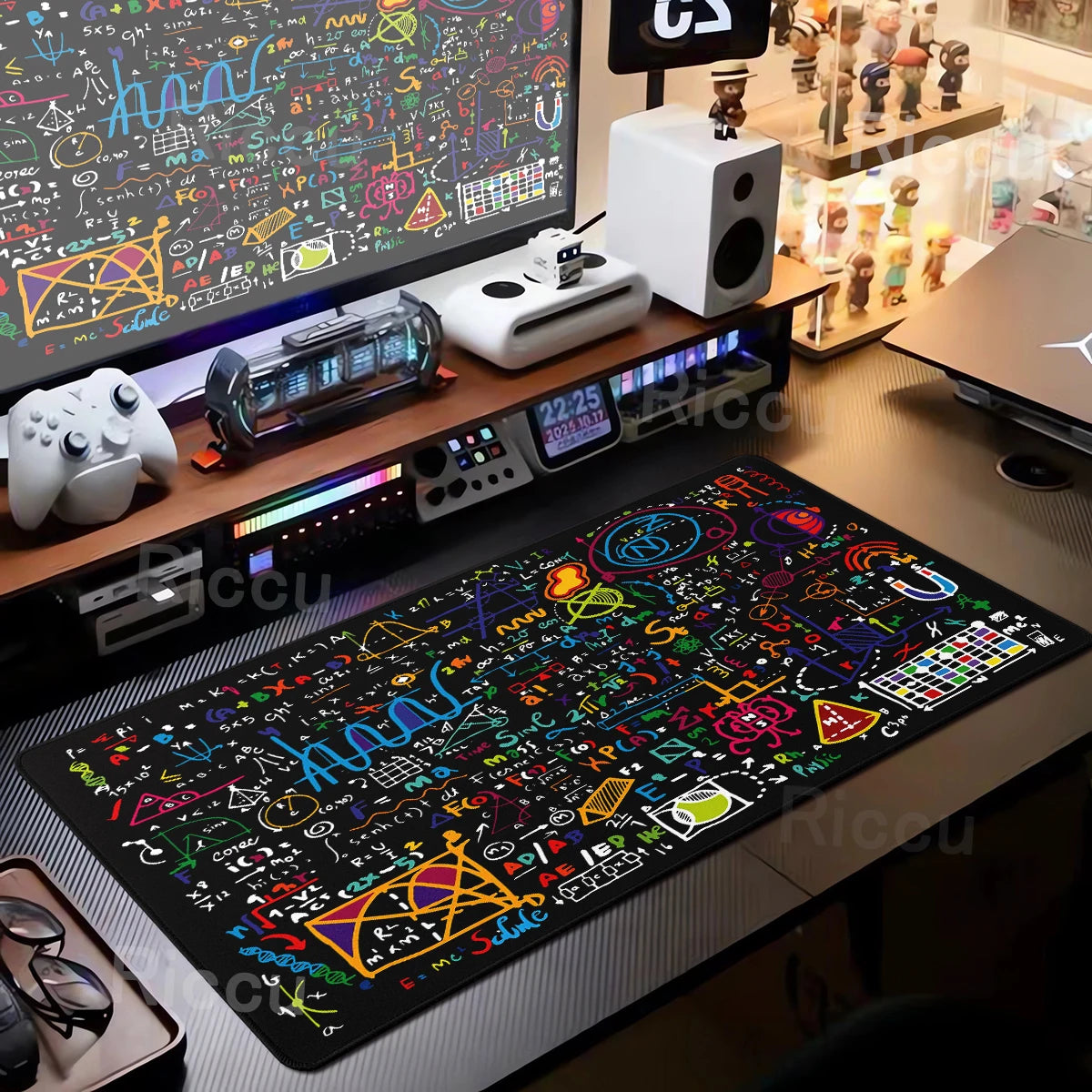 Black Mousepad E=mc2 Formula Science Mouse Pad Math Desk Pad Extended PC Keyboard Mats Large XXL Gamer Mousepad Desk accessories