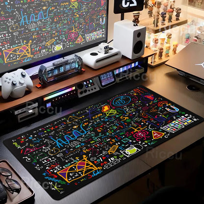 Black Mousepad E=mc2 Formula Science Mouse Pad Math Desk Pad Extended PC Keyboard Mats Large XXL Gamer Mousepad Desk accessories