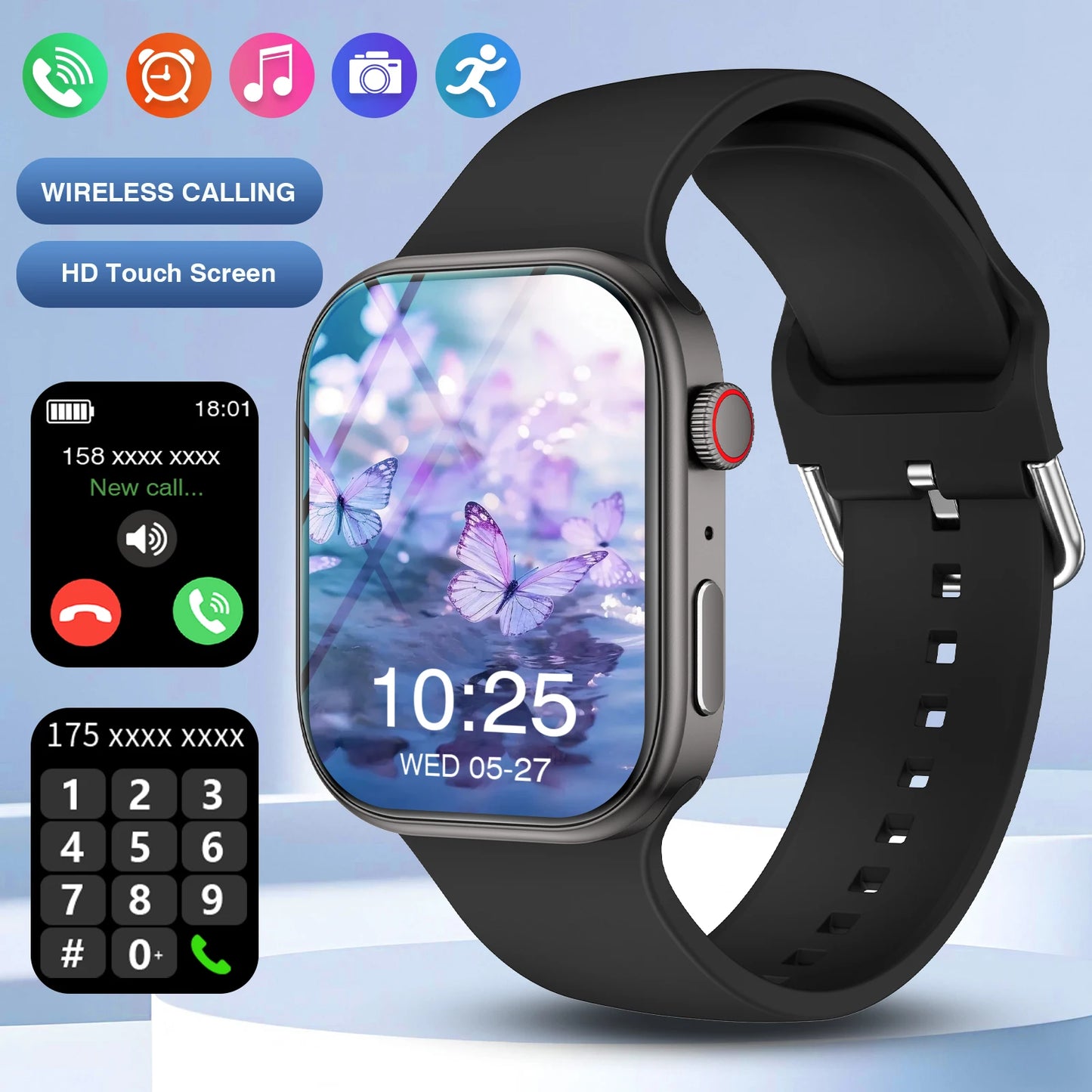 Smart Watch, Wireless Call/Dial, Multi-Sport Mode, Multiple APP Reminders, Suitable for Men and Women, Compatible with IPhone/An