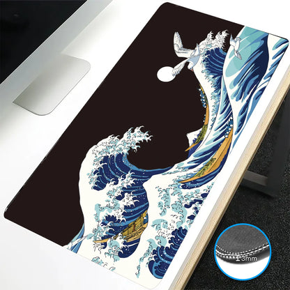 VIKAMA Large Mouse Pad Great Wave off Kanagawa Design Non-Slip Gaming Desk Mat for Office And Gaming Desktop Decoration