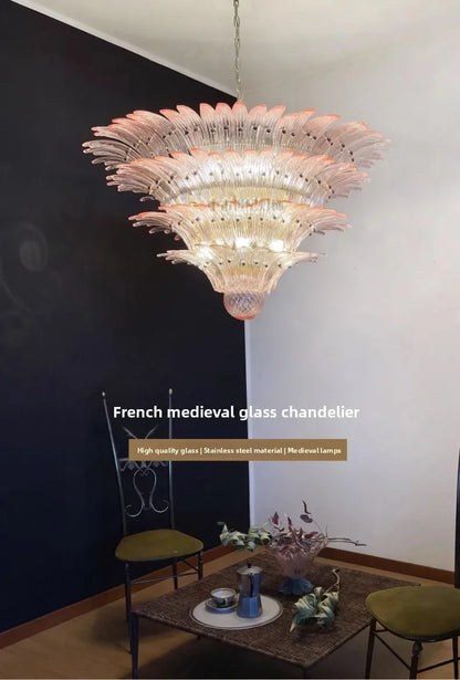 Modern Vintage French Glass Living Room Chandelier Designer Bedroom Mid-Century Style Duplex-Style Dining RoomLarge Villa Lights