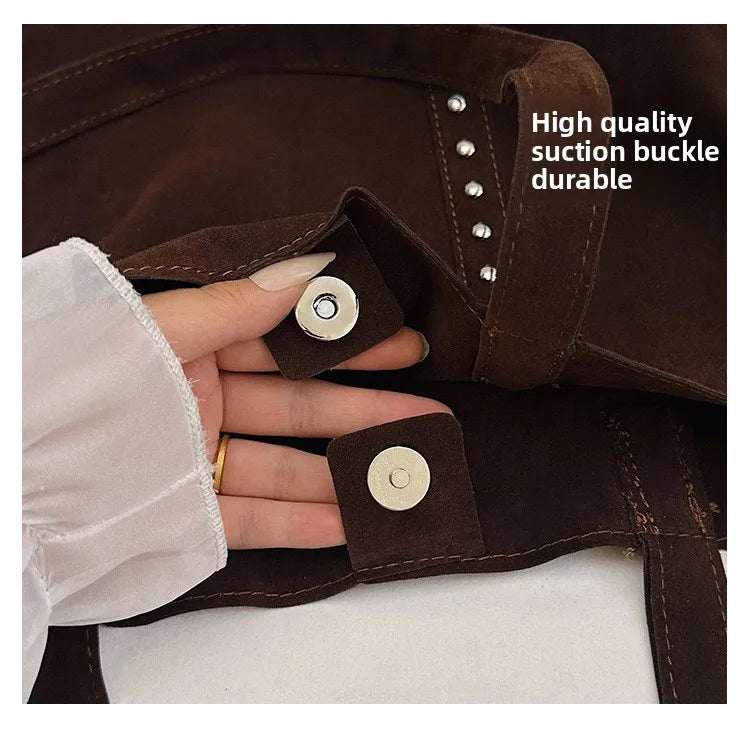 Fashion Microfiber Solid Sewing Shoulder Bags 2025 High Quality Retro Sweet Handbags Brand Sequined Large Capacity Bag for Women