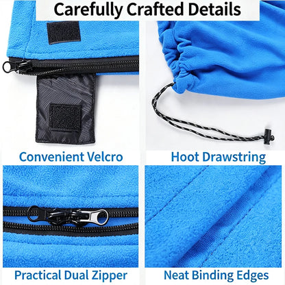 Portable Polar Fleece Sleeping Bag Liner Connectable Warm Sleep Sack Machine Washable Travel Camping Indoor Office Nap Blanket