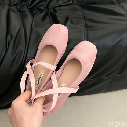 Ladies Ballet Shallow Flat Shoes Women's Retro Mary Jane Shoes Luxury Soft Sole Shoe Women Cross Strap Flats Zapatos Mujer 2025