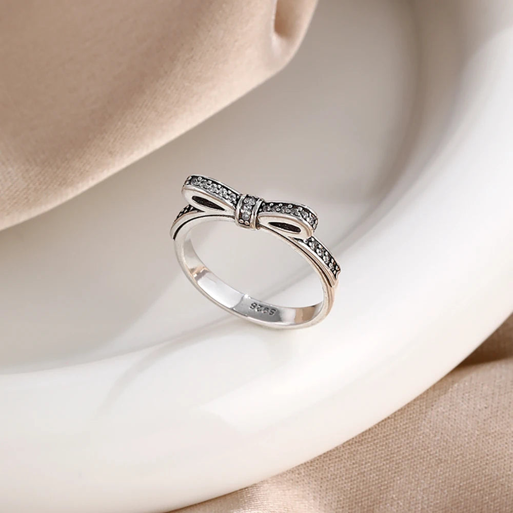 New 925 Sterling Silver Rings Stackable Infinite Silver shining Zircon Ring For Women Wedding Anniversary Birthday Jewelry Gift