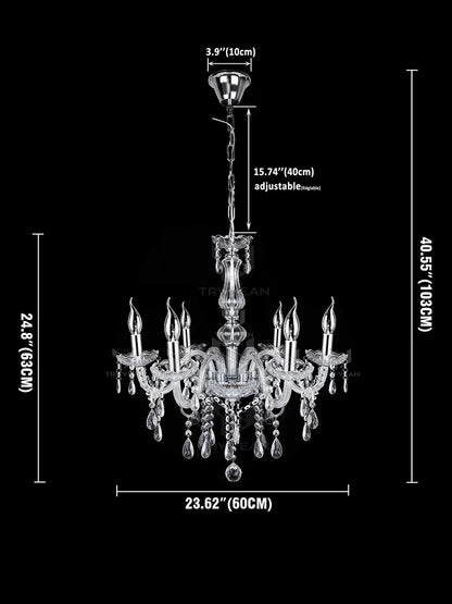 Elegant 6 Chandelier Lighting Modern Crystal Lights Kitchen Chandeliers Light Ceiling Pendant Lamp Transparent Color