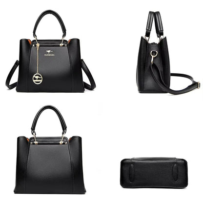 Genuine Soft Pu Leather Handbags for Women Vintage Shoulder Tote Bag Luxury Designer Ladies Large Capacity Purse Bags Sac A Main