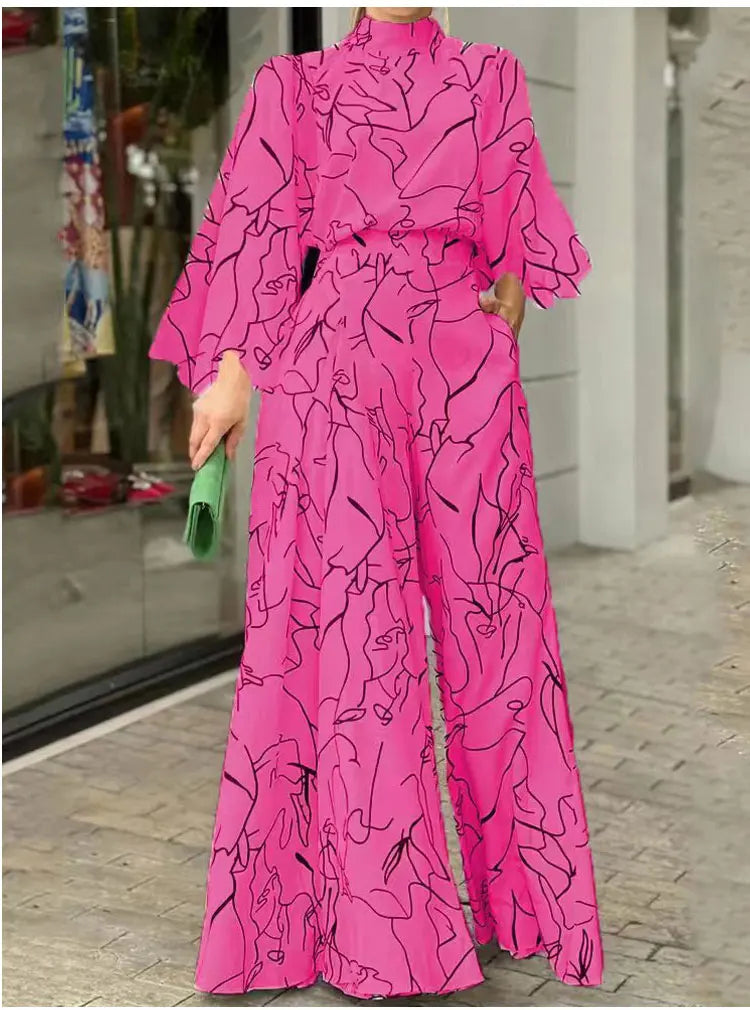 TRAF Autumn Fashion Back Zipper Jumpsuit Women's Casual Long Sleeve Tie Knot Strap Jumpsuits Loose Wide Leg Pants Streetwear