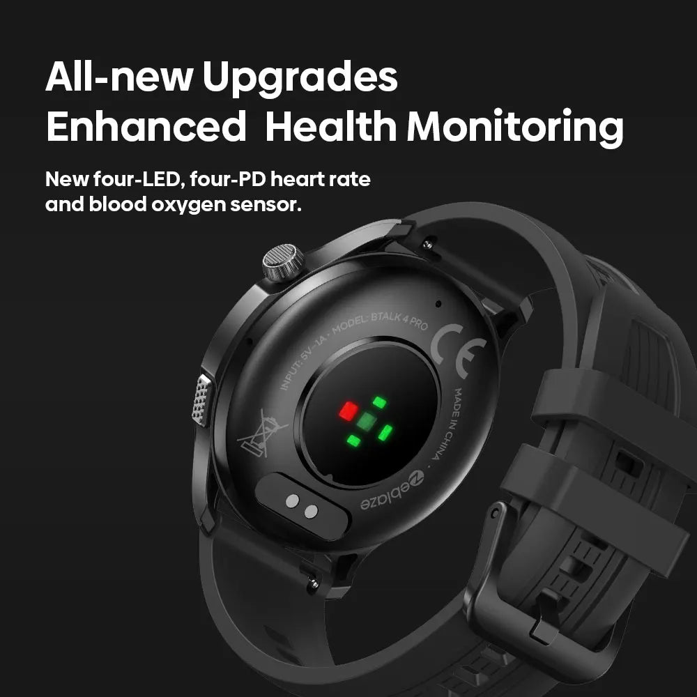 New Zeblaze Btalk 4 Pro Voice Calling Smart Watch 1.43''AMOLED Display Screen Heart Rate Fitness & Wellness Smartwatch For Men